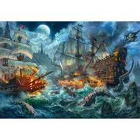 puzzle 1000 piã¨ces + poster  : bataille des pirates