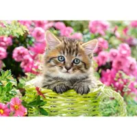puzzle 500 piã¨ces : chaton dans le jardin fleuri