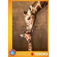 puzzle 1000 piã¨ces : bisou d'une mã¨re girafe