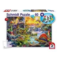 puzzle 60 piã¨ces : dinosaures avec figurines