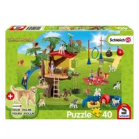 puzzle 40 piã¨ces avec figurine : chiens heureux