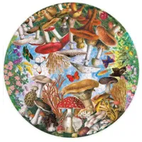 puzzle rond 500 piã¨ces : champignons et papillons