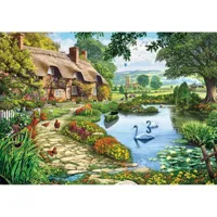 puzzle 1500 piã¨ces : cottage au bord du lac