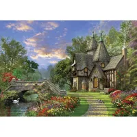 puzzle 1000 piã¨ces : cottage old waterway