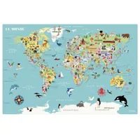 puzzle en bois de 86 piã¨ces : carte du monde magnã©tique par ingela p. arrhenius