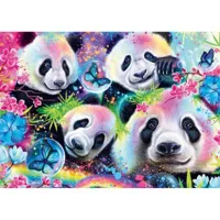 puzzle 1000 piã¨ces : pandas fluo