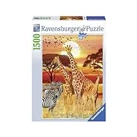ravensburger - 16298 - puzzle classique - un coucher de soleil africain - 1500 pièces