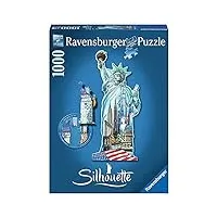 ravensburger - 16151 - puzzle classique - statue liberté silhouette - 1000 pièces