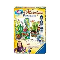 ravensburger - mini coffret mosaïque - thème cactus et lama - loisir créatif - kit d'activités enfants - a partir de 7 ans - inclut 1 boîte à crayons à décorer - 18352