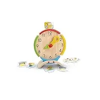 plan toys - jeu educatif - j'apprends l'heure, horloge éducative en bois
