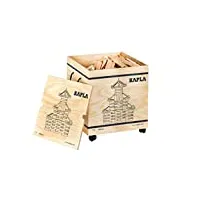 kapla pack 1000 planchettes nature dans un coffre en bois, jouet en bois, jeu de construction, dès 2 ans