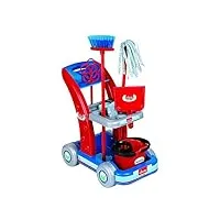 faro - 6770 - jeu d'imitation - set de nettoyage et ménage - trolley pour les enfants - vileda - bleu/rouge - 48 cm