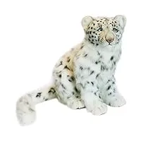 hansa peluche léopard des neiges assis 40cmh/45cml