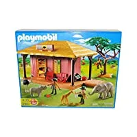 playmobil - 5907 - figurine - campement des soigneurs avec bébés animaux