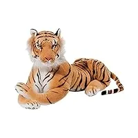brubaker peluche de tigre 45 cm - couché peluche de tigre - marron