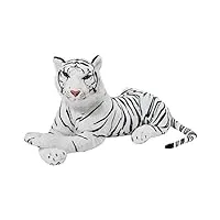 brubaker peluche de tigre 45 cm - couché peluche de tigre - blanc