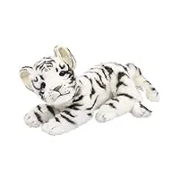 anima - peluche tigre blanc bé©bé© couché© - 26 cm 26xcm