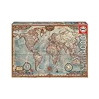 educa - 14827 - puzzle - mapamundi historico - puzzle carte du monde 4000 pieces unique - taille unique