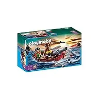 playmobil - 5137 - jeu de construction - barque des pirates avec requin-marteau