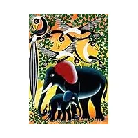 heye - heye-29458 - puzzle classique - elephant family - 1000 pièces