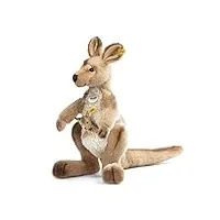 steiff - 64623 - peluche - kangourou kango avec bébé - beige chiné