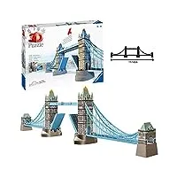 ravensburger - puzzle 3d building - tower bridge - a partir de 10 ans - 216 pièces numérotées à assembler sans colle - accessoires de finition inclus - 12559