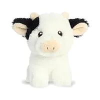 aurora eco-friendly eco nation mini cow stuffed animal - environmental consciousness - recycled materials - white 5 inches