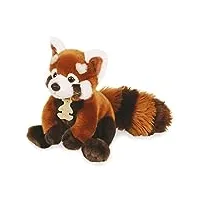 histoire d'ours - peluche panda roux - marron - 20 cm - collection les authentiques - peluche réaliste mignonne et toute douce - avec boite cadeau pour enfant - ho2217