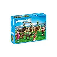 playmobil - 5425 - figurine - famille et vaches des montagnes