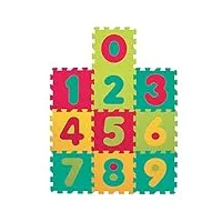 ludi - tapis de sol et jouet Éducatif - puzzle géant, motifs chiffres, 10 dalles en mousse, 10 Éléments pour apprendre à compter - À partir de 10 mois