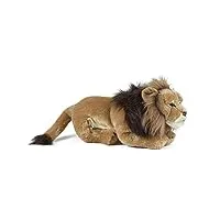 peluche living nature - grand lion mâle (45 cm)