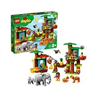 lego duplo 10906 l’île tropicale - jeu éducatifs d'aventure pour les enfants de 2 à 5 ans avec 6 figurines d'animaux