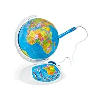clementoni - exploraglobe - globe intéractif - jeu educatif - 500 questions - 3 niveaux de difficulté - 13 modes d'exploration - stylo lecture optique - pour enfants à partir de 7 ans