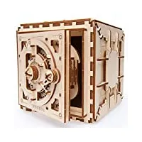 ugears modèle de coffre-fort en bois (puzzle 3d mécanique à monter soi-même) | fonctionnel, design/coffre-fort avec serrure à combinaison