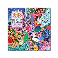 eeboo - puzzle 1008 pièces - le jardin des paons