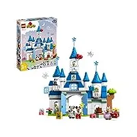 lego 10998 duplo disney le château magique 3-en-1, jeu de noël en briques avec les figurines mickey mouse, minnie, donald duck et daisy, cadeau pour enfants dès 3 ans, 100e anniversaire de disney