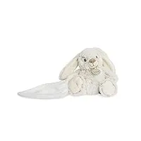 baby nat' - doudou lapin malow pour bébé et enfant - peluche lapin avec doudou mouchoir - 15 cm - gris - idée cadeau naissance - tout doux pour les câlins - bn0221