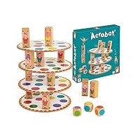 janod - acrobat' - jeu d'adresse et de stratégie - jeux de société enfant - concentration et motricité fine - 2 joueurs et plus - dès 5 ans, j02757