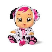 cry babies dotty le dalmatien | poupée interactive qui pleure de vraies larmes avec tétine et pyjama - poupon idéal pour enfants +18 mois