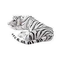te-trend peluche tigre xxl - motif tigre - avec tigre - en forme de tigre - blanc et noir - 90 cm