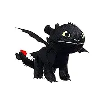 dreamworks animation dragon krokmou toothless night fury peluche 90cm énorme xxl géant plush dragon trainer noir black