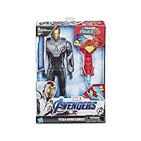 marvel avengers – figurine marvel avengers endgame titan power fx – iron man et power pack - 30 cm - parle en français - jouet avengers