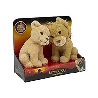 le roi lion - le film, peluches 17 cm simba & nala câlins, fonction magnétique, elle se font un bisou, jouet pour enfants dès 3 ans, lnn02