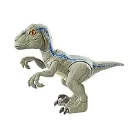 jurassic world figurine dinosaure articulé bébé vélociraptor bleu, jouet pour enfant, gfd40