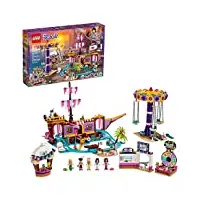 lego friends heartlake city amusement pier 41375 toy rollercoaster building kit with mini dolls and toy dolphin, build and play set includes toy carousel, ticket kiosk and more, new 2019 (1251 pieces)