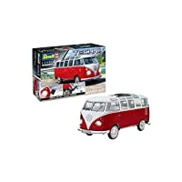 revell technik 00455 maquette de volkswagen t1 samba bus avec son et lumière, échelle 1/16, blanc
