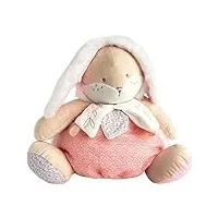 doudou et compagnie - peluche range-pyjama enfant - lapin - 38 cm - rose - lapin de sucre - dc3495