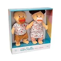 manhattan toy poupées jumelles bébé doux 30, 48cm avec pêche stella pêche 301cm