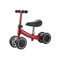 draisiennes vélo tricycle sans pédales, enfants mini véhicule Équilibre tricycle réglable en hauteur pour 1-2 ans bébé (rouge)