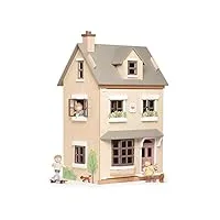 tender leaf maison de poupée: villa 'foxtail' 44x37,5x71cm, une villa avec un ensemble de meubles (poupées sont vendus séparément), en bois, en boîte 73,8x52,9x10,4cm, 3+